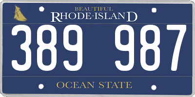 RI license plate 389987