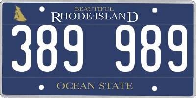 RI license plate 389989