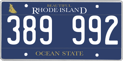 RI license plate 389992