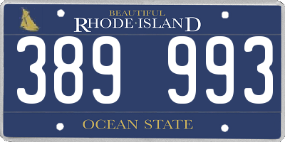 RI license plate 389993