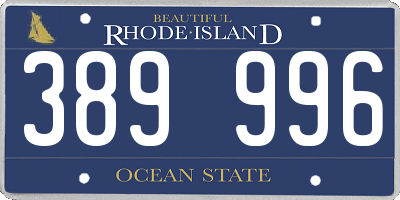 RI license plate 389996