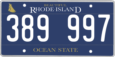 RI license plate 389997