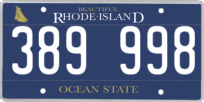 RI license plate 389998