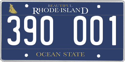 RI license plate 390001
