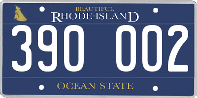 RI license plate 390002