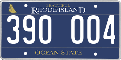RI license plate 390004