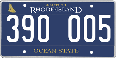 RI license plate 390005