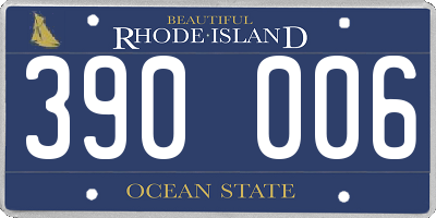 RI license plate 390006