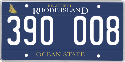 RI license plate 390008