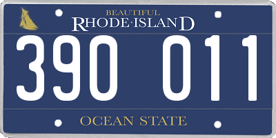 RI license plate 390011