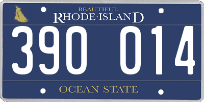 RI license plate 390014