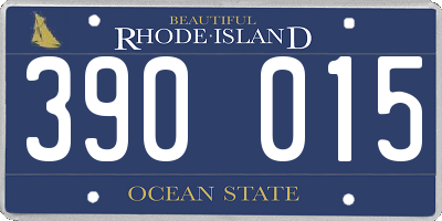 RI license plate 390015