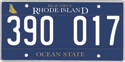 RI license plate 390017
