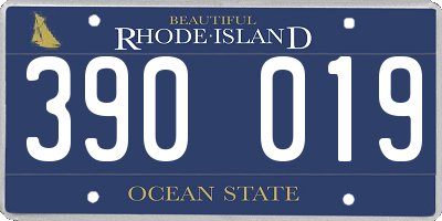 RI license plate 390019