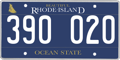 RI license plate 390020