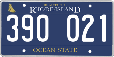 RI license plate 390021