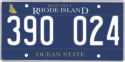 RI license plate 390024