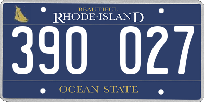 RI license plate 390027