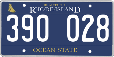 RI license plate 390028