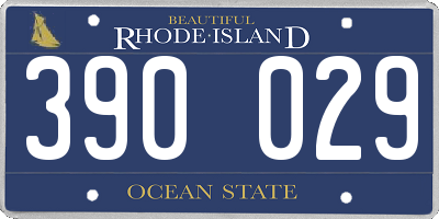 RI license plate 390029