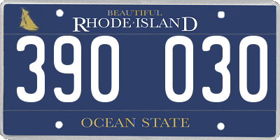 RI license plate 390030