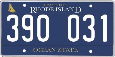 RI license plate 390031