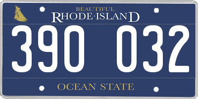 RI license plate 390032
