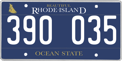 RI license plate 390035
