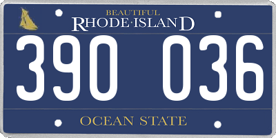 RI license plate 390036