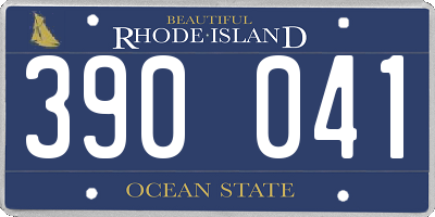 RI license plate 390041