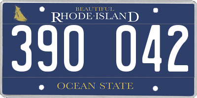 RI license plate 390042