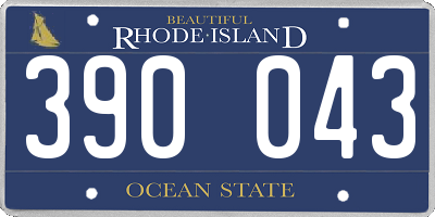 RI license plate 390043