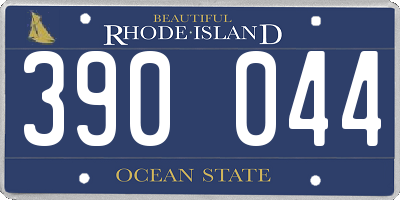 RI license plate 390044