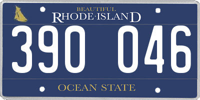RI license plate 390046