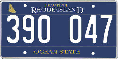 RI license plate 390047