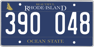 RI license plate 390048
