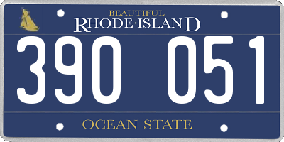 RI license plate 390051