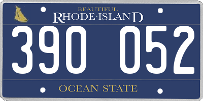 RI license plate 390052