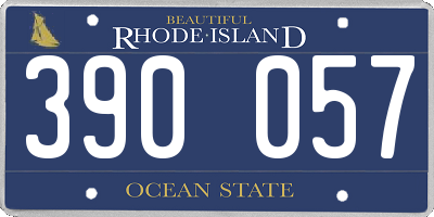 RI license plate 390057
