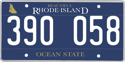 RI license plate 390058