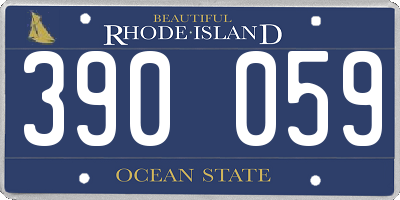 RI license plate 390059