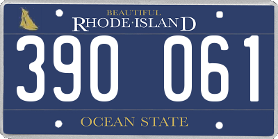 RI license plate 390061