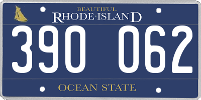 RI license plate 390062