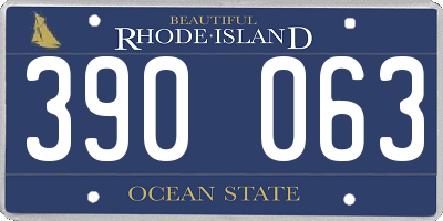RI license plate 390063