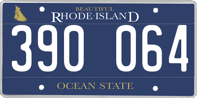 RI license plate 390064
