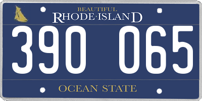 RI license plate 390065