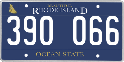 RI license plate 390066
