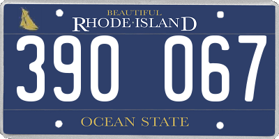RI license plate 390067