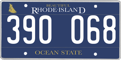 RI license plate 390068