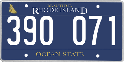 RI license plate 390071